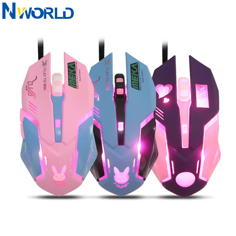 Pc Gaming Pink - OW 6버튼 브리딩 LED 백라이트 게이밍